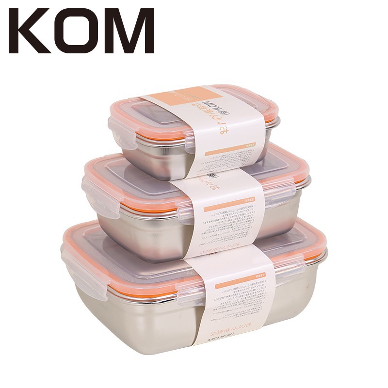 【CHENG 居】💯正品公司貨❰KOM❱ 不鏽鋼保鮮盒『蜜桃橘三件組』