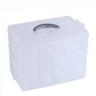 塑膠分格盒三層30格 透明塑膠收納盒 分類盒 整理盒 透明分格盒 玩具收納盒【DD190】