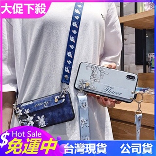 花瓣女神&iPhone12 pro蘋果xs max手機殼xr保護套11個性7p網紅腕帶殼i8plus斜跨背帶掛繩女i13