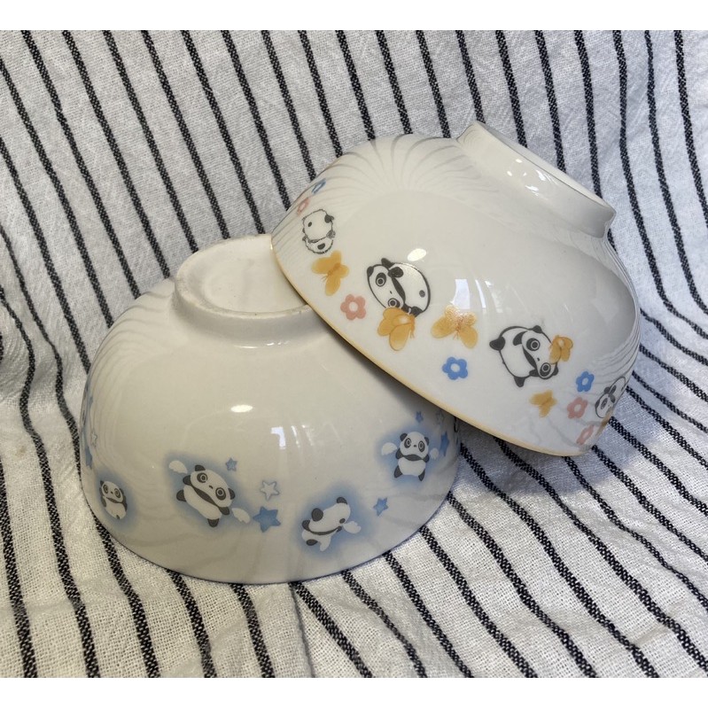 [二手] 日本San-X 趴趴熊陶瓷碗 (黃/藍2入)