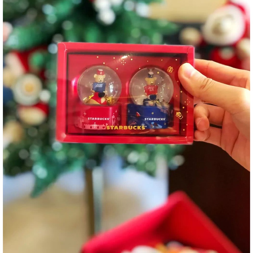 台灣現貨 2018 大陸星巴克 聖誕胡桃鉗小熊造型磁鐵迷你水晶球組 禮物交換 冰箱貼 迷你水晶球