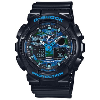 【聊聊甜甜價】CASIO G-SHOCK GA-100CB-1A 雙顯電子錶(黑X藍)