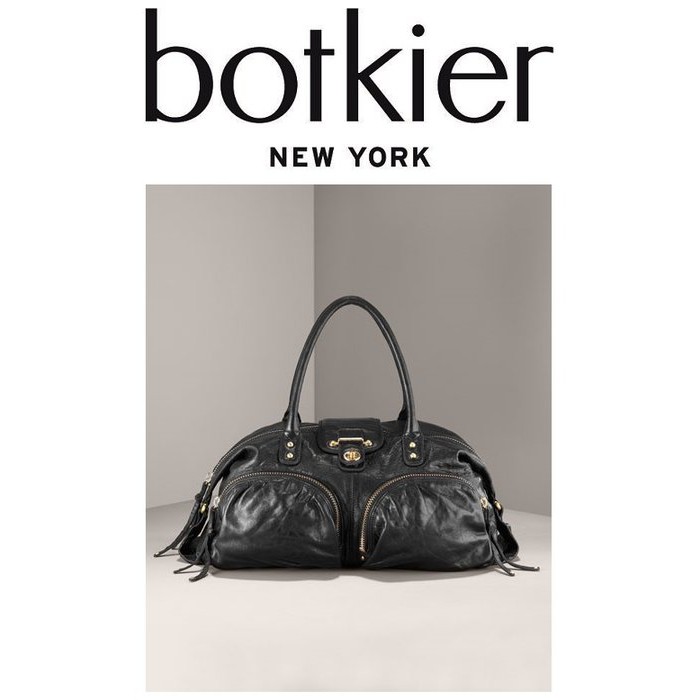 真品 botkier 伯科爾 Bianca 系列 經典款 雙前袋 全皮 黑手提袋 肩背包