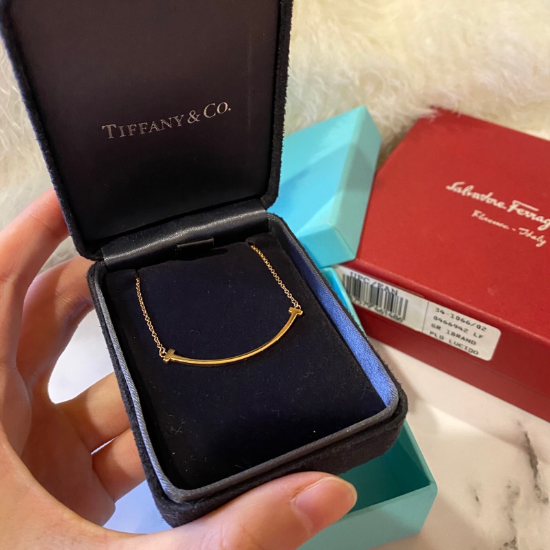 （指定買家）以瑞也想要的Tiffany 18K玫瑰金微笑項鍊 （保證正品、九成新）