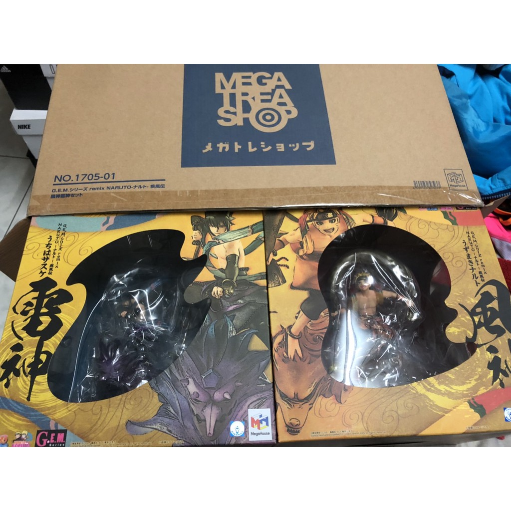 日版-全新-未拆 megahouse gem NARUTO 火影忍者 疾風傳 風神雷神 鳴人 佐助 含特點 屏東可面交