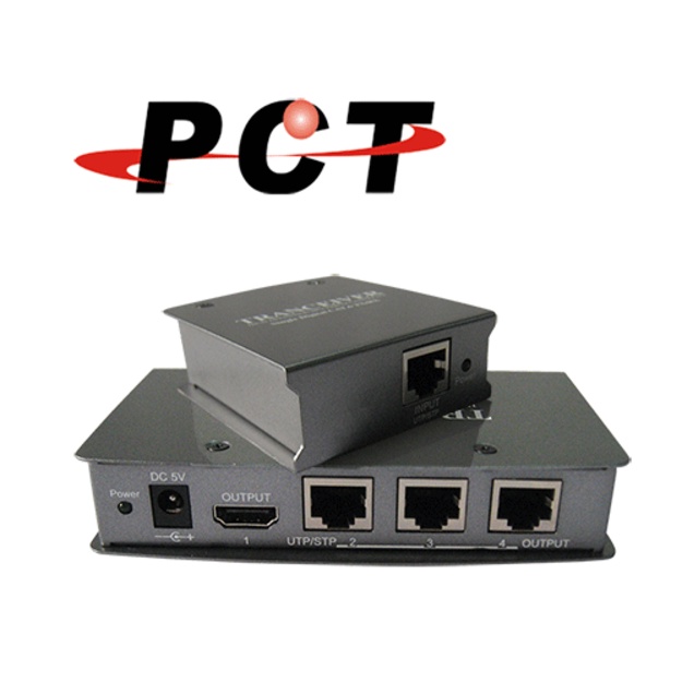 【PCT】HDMI 1進4出 3埠網路線影音延長器(HLT41＆HLR11)