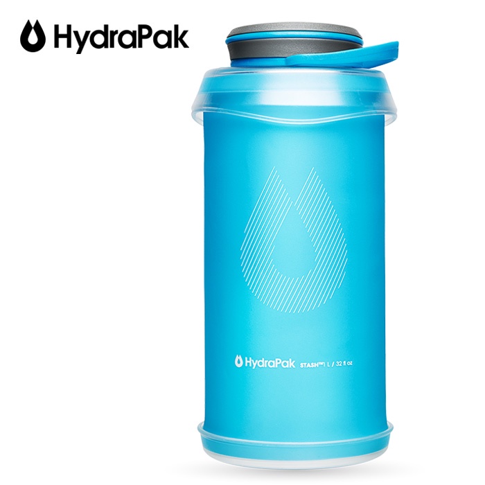 【Hydrapak 美國】STASH 1L 可擠壓式圓盤軟式水壺 甜酒藍 (G121HP)