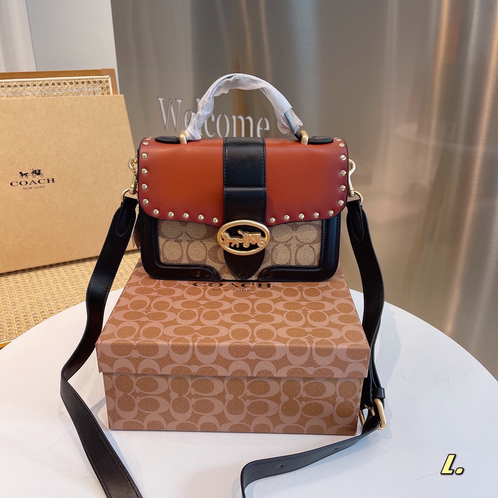 海外代購 COACH 蔻馳 2021新款女士包包 簡約百搭女包 女生包包 單肩包 斜背包 斜挎包