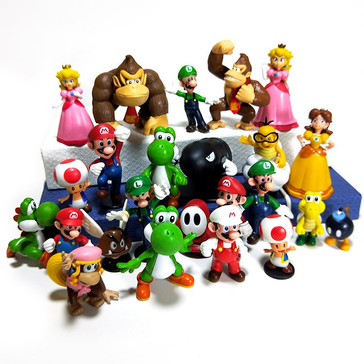 出清 【瑪利歐】 Mario 馬力歐  擺件全家福  24款 卡通 禮品 馬裡奧 模型玩具 3~6CＭ