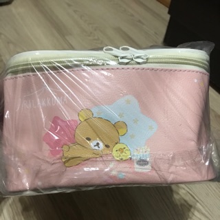 Toreba 日本空運 正版景品 rilakkuma 拉拉熊 懶懶熊 睡衣派對系列 皮質 化妝品 保養品收納包