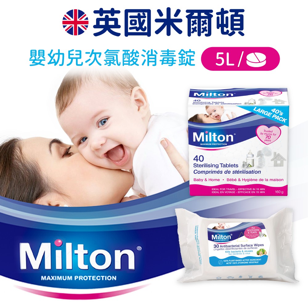 【樂森藥局】Milton英國米爾頓消毒錠 40入 少量現貨 消毒 抗菌 奶瓶清潔 固齒器清潔 外出攜帶 旅行用