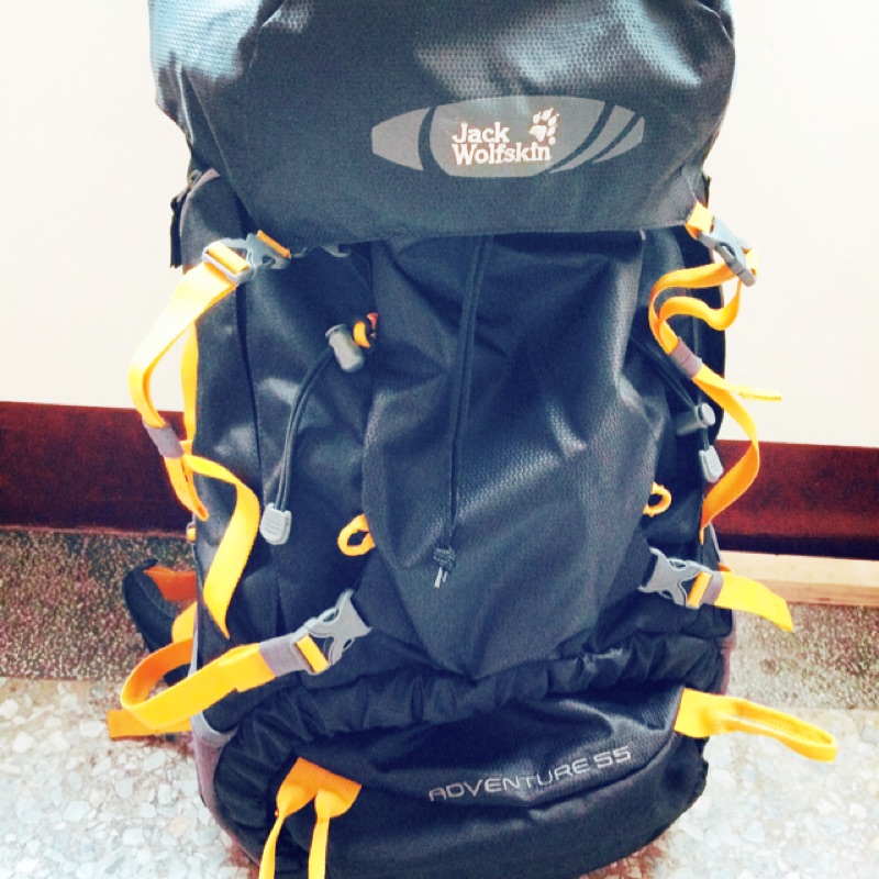 9成新Jack wolfskin 55L登山包 露營/戶外運動/踏青/健行旅行背包 減壓背帶 附防水套