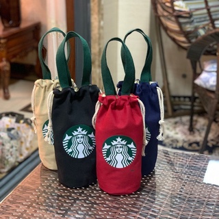 【星品鋪 】星巴ke手提帆布杯套水杯袋子膳魔師通用500ml保護套便攜小拎包保溫杯套