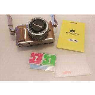 相機貼膜Olympus奧林巴斯em10 epl6 ep5 em10 em5ii epl8/9鋼化膜,酒精棉片 新手組合包