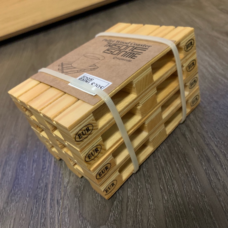 【CHENset】棧板 杯墊（4入/組）  木頭 工業風 🪵 木棧板 隔熱墊 交換禮物 🎁