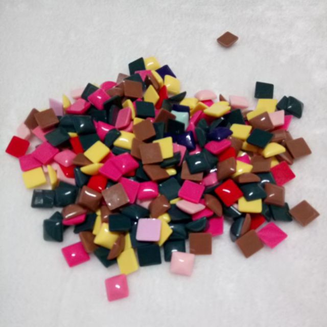 【DIY配件材料】1.2cm彩色糖果小饅頭半圓方形貼片