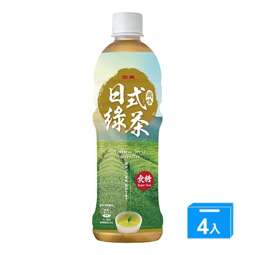 金車日式風味綠茶580ML x 4【愛買】