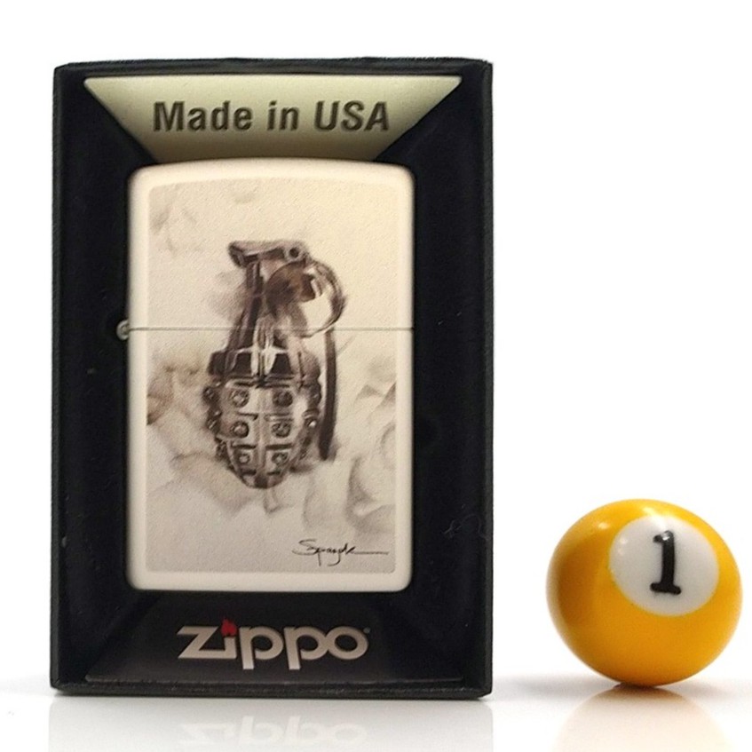 正品附發票 美國ZIPPO打火機 Spazuk典藏系列-手榴彈 (白色消光烤漆-型號29845) ✦球球玉米斗✦