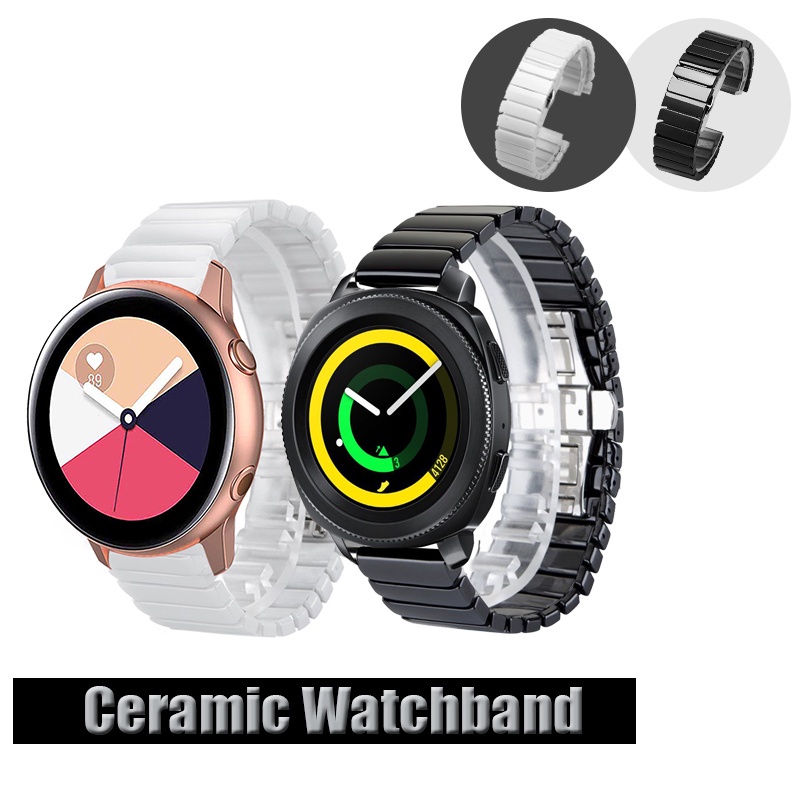 20mm陶瓷錶帶 適用三星Galaxy Watch Active 2/Watch4 Classic/Gear Sport