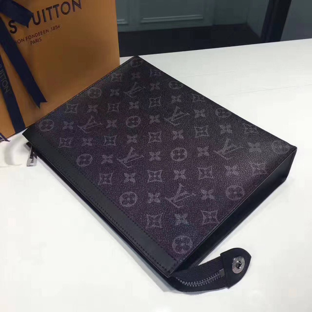 小叮噹 Louis Vuitton Lv路易威登藤原浩經典灰花紋藤原浩lv 聯名設計款手拿包男用lv長夾包包 蝦皮購物