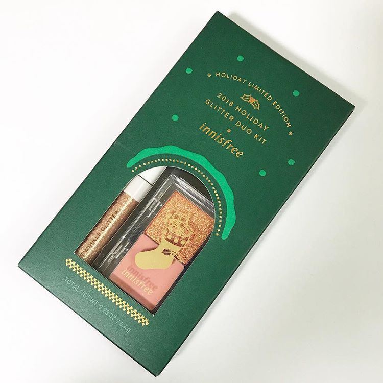 【M's】現貨 INNISFREE 2018 綠色聖誕 限量商品 眼影套組 Glitter Duo Kit 眼影 眼影蜜