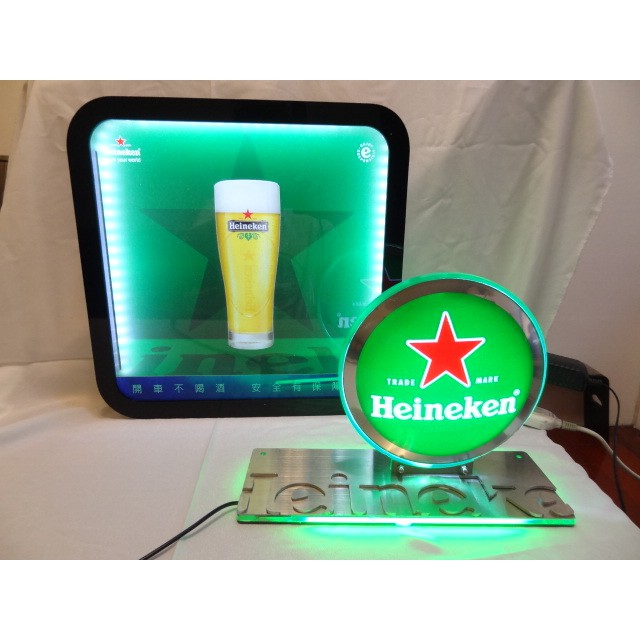 (h) Heineken海尼根 店頭廣告燈箱 方招牌 ，見說明