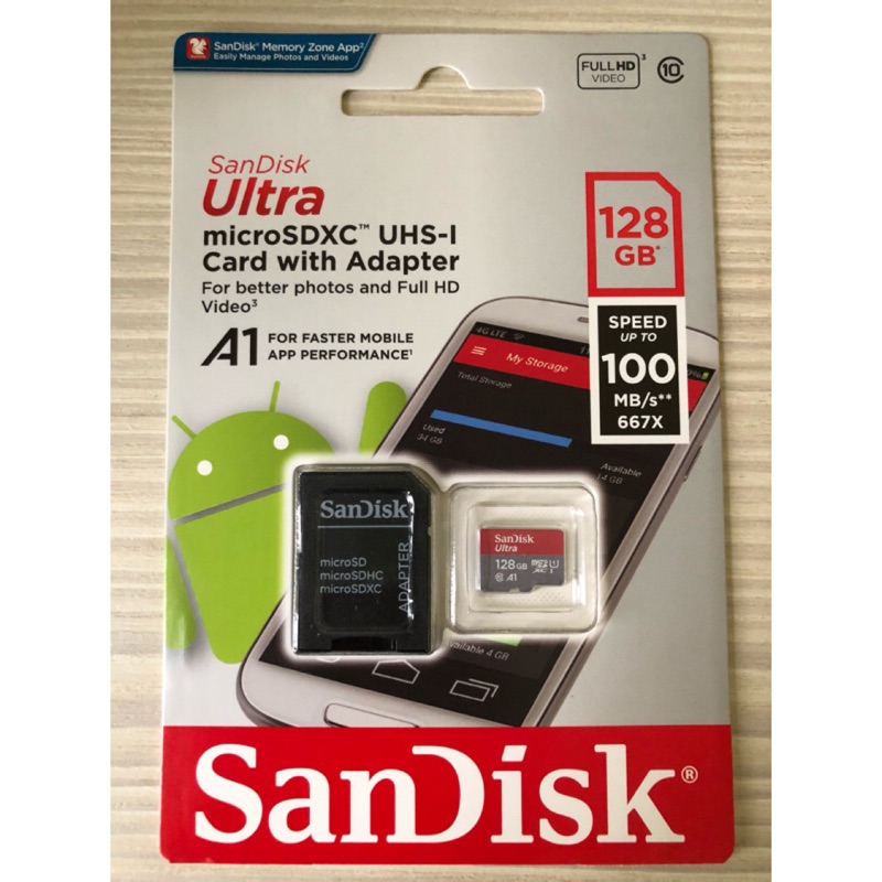 『終身保固』SanDisk Ultra microSDXC UHS-I (A1) 128GB 記憶卡 公司貨