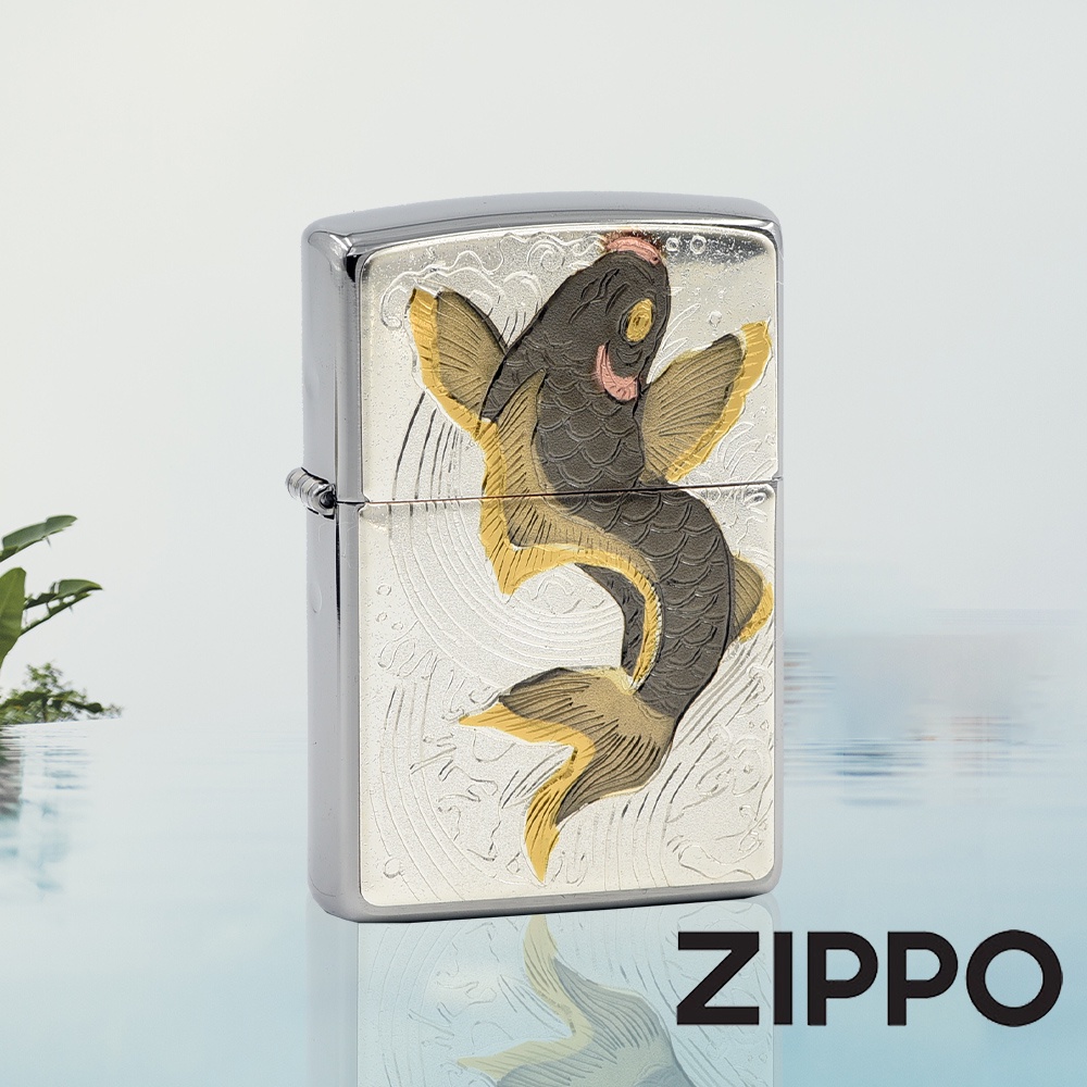 ZIPPO 日本傳統風格-鯉魚防風打火機 日本設計 官方正版 限量 禮物 送禮 終身保固 ZA-5-124