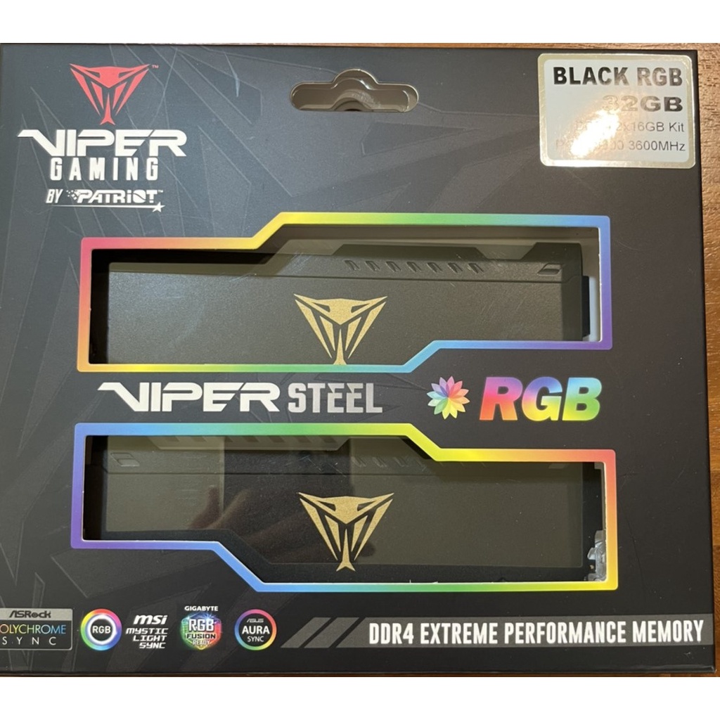 [95%新] VIPER蟒龍 STEEL RGB DDR4 3600 32GB(2x16GB)桌上型記憶體