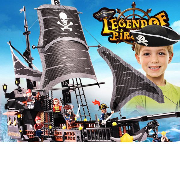 【組裝模型直銷】樂高加勒比海盜船黑珍珠號模型大型積木拼裝玩具益智兒童男孩禮物 Ujta