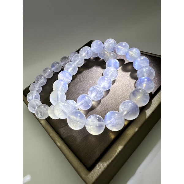 [GUA]  天然藍月光石手珠 月光 藍光 奶油體 印度料 斯里蘭卡 手鍊 手串 手珠 設計款 透料 彩光 玻璃體