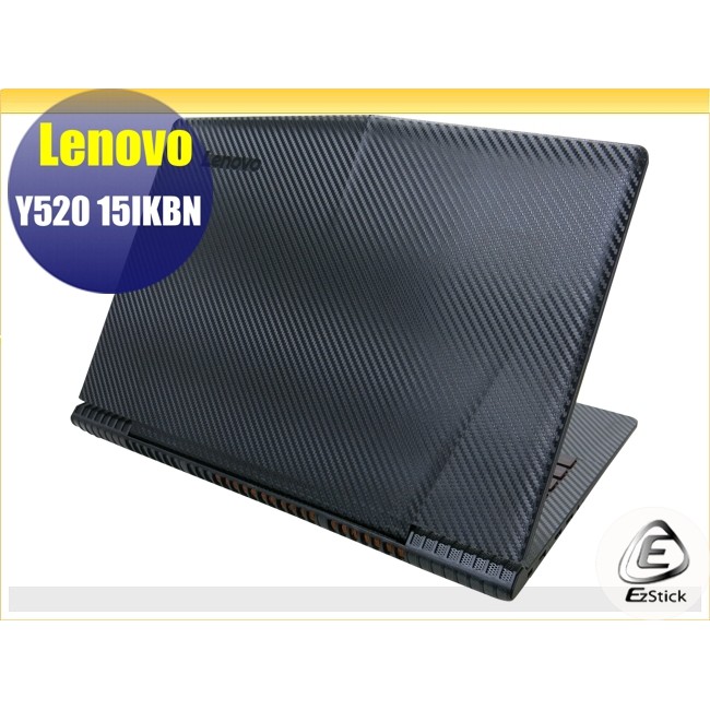 【Ezstick】Lenovo Y520 15IKBN 黑色卡夢紋機身貼 (含上蓋+鍵盤週圍貼)
