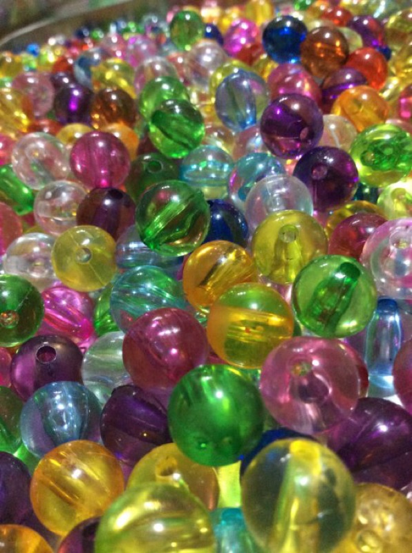 兒童串珠 暑假 創意DIY 彩色 透明 糖果色 壓克力 剔透 圓珠 混款10mm 50～200顆
