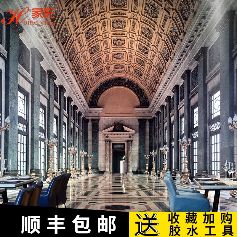 北歐宮廷建築壁紙拍攝背景牆餐廳酒店裝飾壁畫3d視覺空間延伸牆紙 蝦皮購物