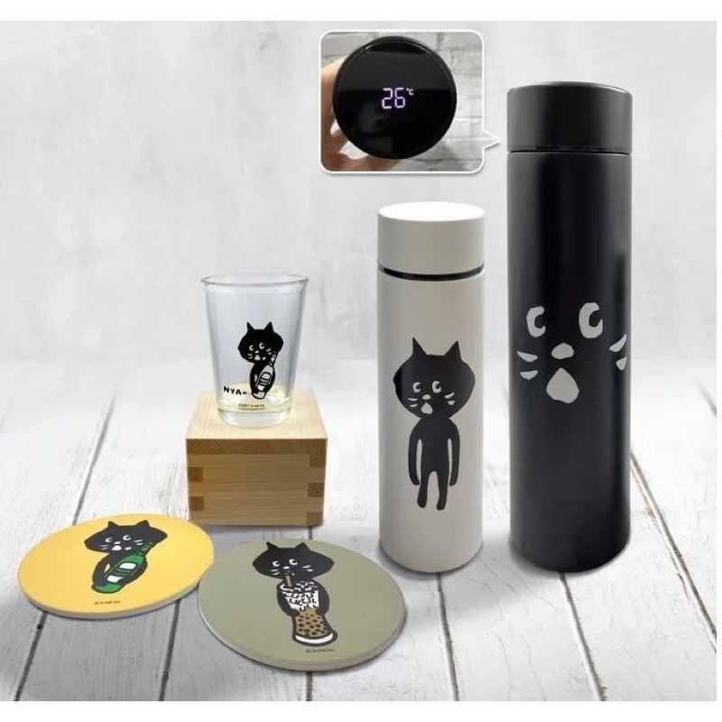 Nya 台灣獨家聯名系列智能顯溫保溫瓶nya貓代購 蝦皮購物