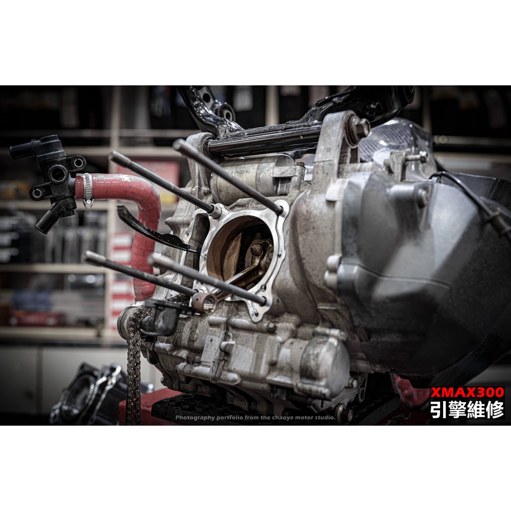 台中潮野車業 YAMAHA XMAX 300 引擎維修 實裝照 氣門漏氣 吃機油狀況修復 凸輪軸異音處理 內鏈條異音處理