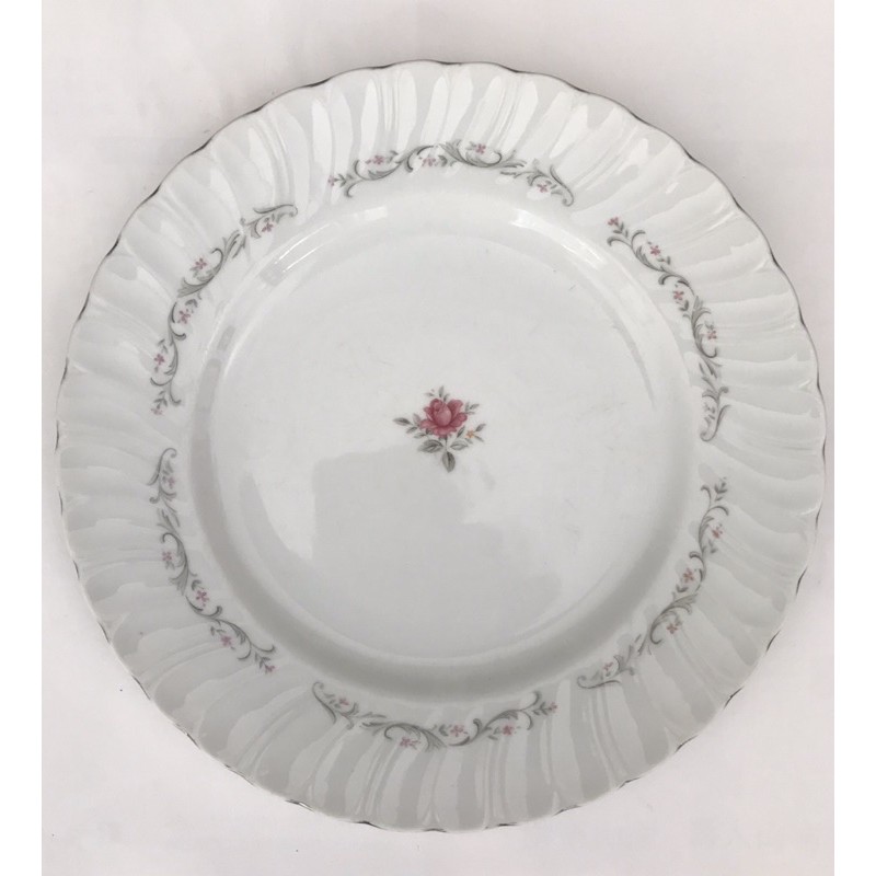 【二手】 早期 盤子 Yamato 玫瑰 花邊 描金 老物 器皿 陶瓷 瓷器 陶瓷盤