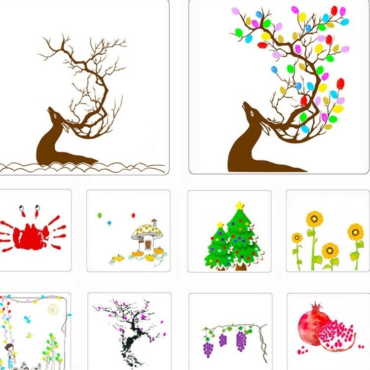 手指畫顏料指印畫手指畫印泥手掌印泥涂鸦填色拓印绘画涂鸦材料 蝦皮購物