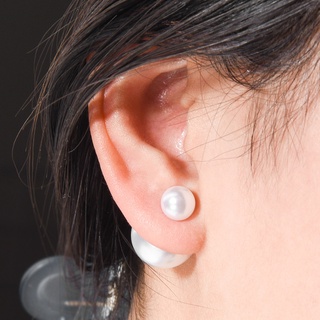 女士時尚精緻雙面珍珠耳釘 / 韓國 INS 簡約風格耳釘耳環 / 耳飾配件