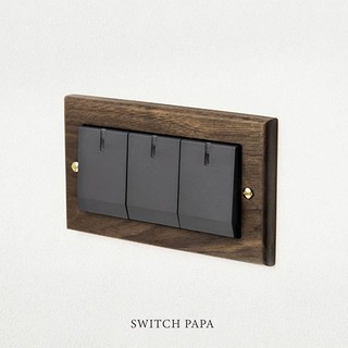 【SWITCH PAPA】黑胡桃木Glatima螢光3開