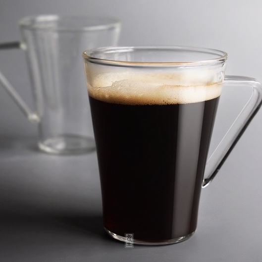九土手工吹製帶把咖啡玻璃杯手工杯玻璃花式咖啡杯透明簡約馬克杯濃縮咖啡杯膠囊咖啡杯耐熱玻璃咖啡杯玻璃咖啡杯CFR0045