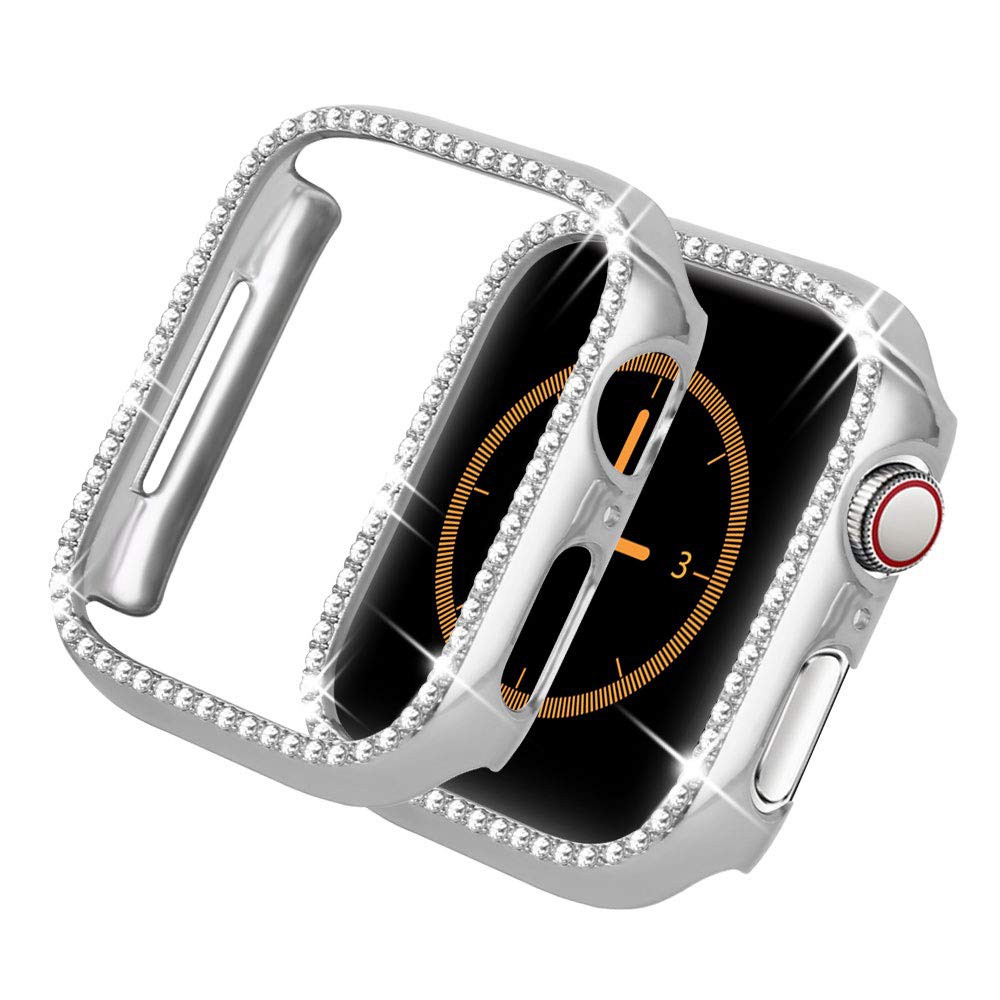 適用apple watch 7 41mm 45mm 鑲鑽保護殼鑽石半包蘋果手錶7代錶殼 38mm 40mm 42 44