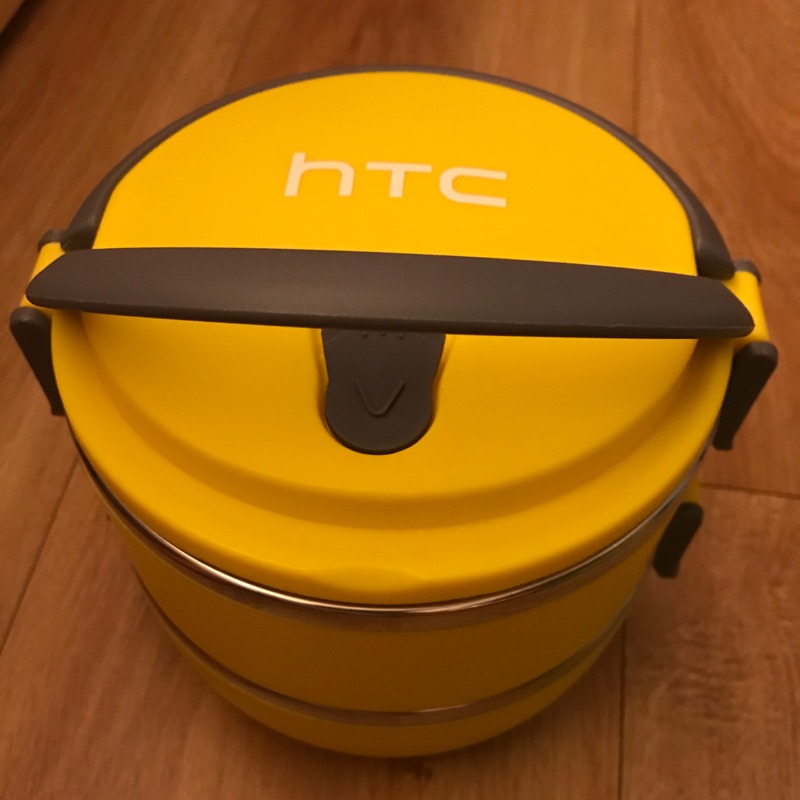 HTC - 馬卡龍多功能不鏽鋼雙層保溫便當盒（黃色）
