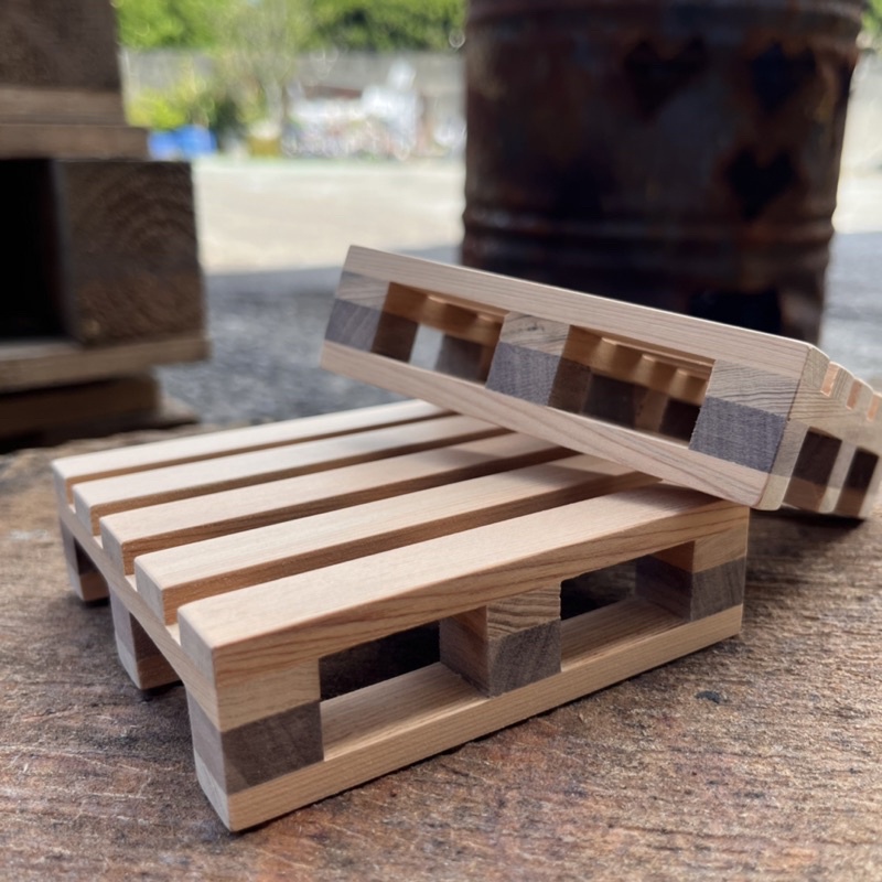 ·木特調撞色小棧板·杯墊/手工/隔熱墊/木製