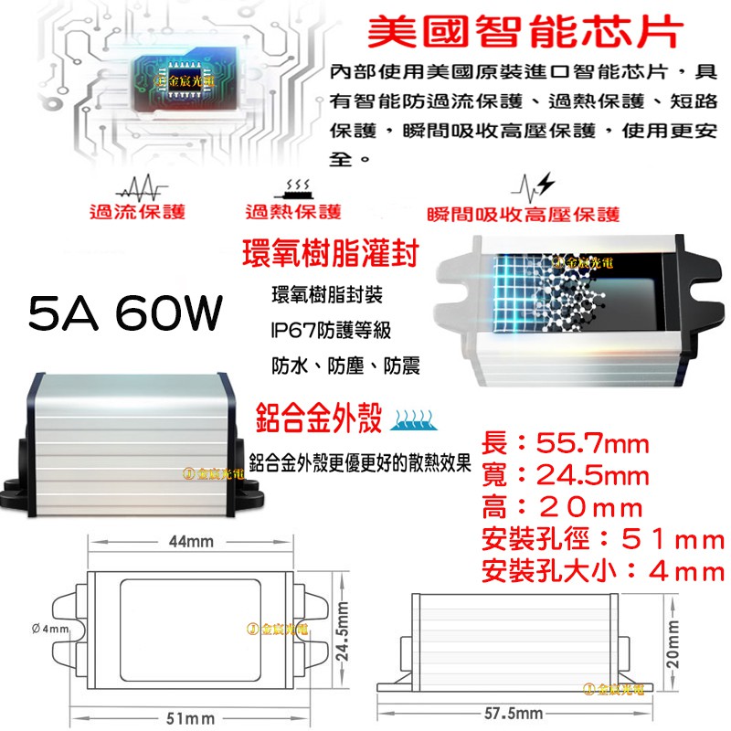 【中部現貨】DC 15V~40V 轉 12V 5A 變壓器 降壓器 車用變壓器 5A 大功率 直流 防水 24V 控制器