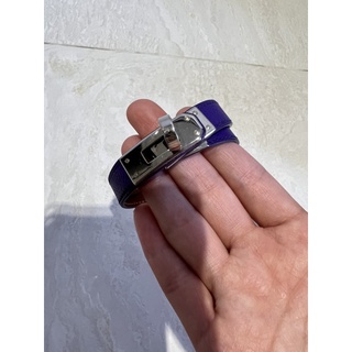 Hermeskelly紫色皮手環mini款皮很細膩