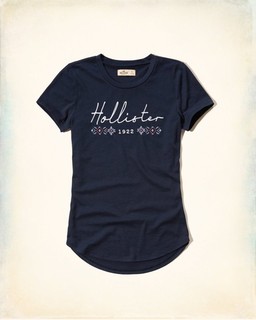 Hollister Embroidered Logo Graphic Tee 圓領刺繡短T 現貨S號