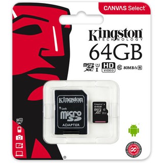 SDCS/64GB Kington 金士頓 Canvas microSD/SDXC 64G C10 記憶卡