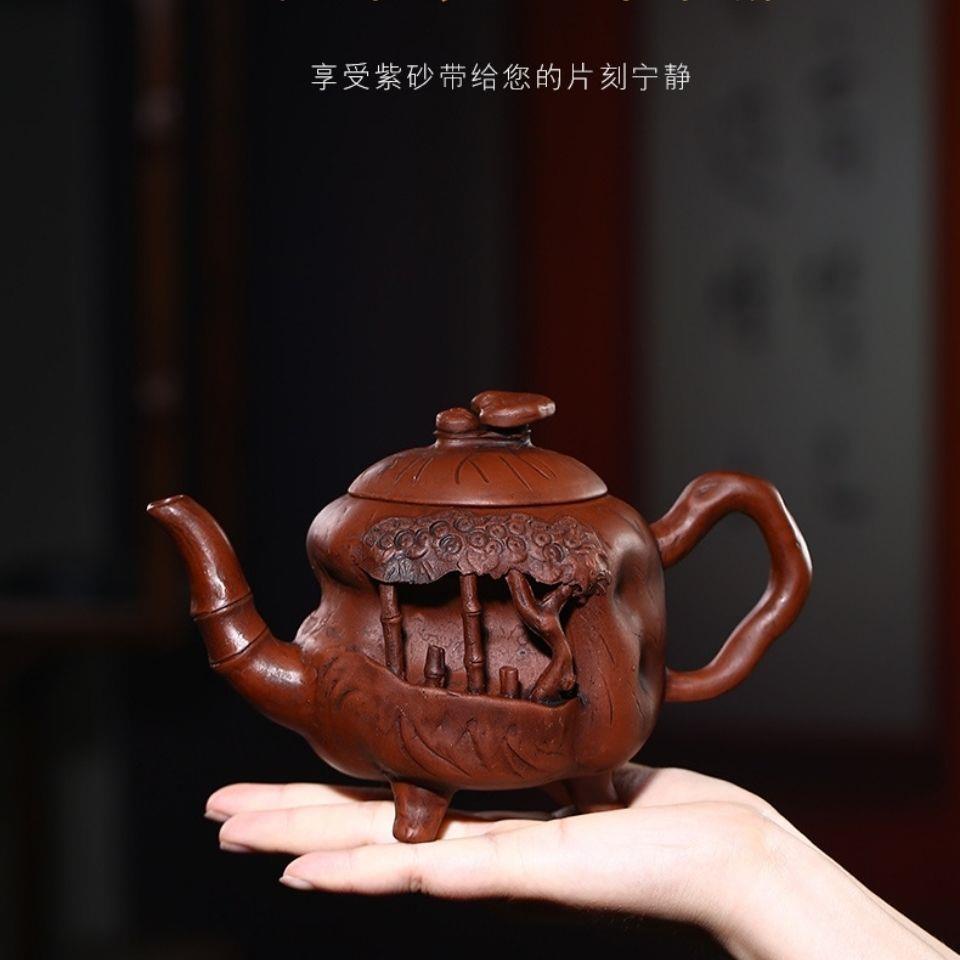 現貨促銷 泡茶壺 原礦老紅泥紫砂壺 迴流茶壺 靈芝仿老壺 提樑壺 大容量茶壺 茶具套裝