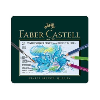 FABER-CASTELL 水性色鉛筆24色 ★綠色精緻鐵盒裝